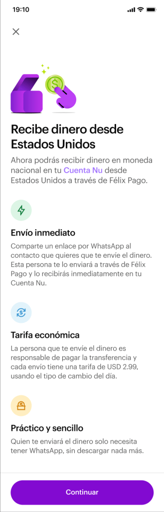 Texto explicativo sobre como receber dinheiro do US.